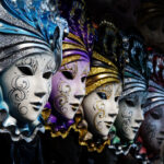 Ladies Travel Artisan Mask Shopping in Venice